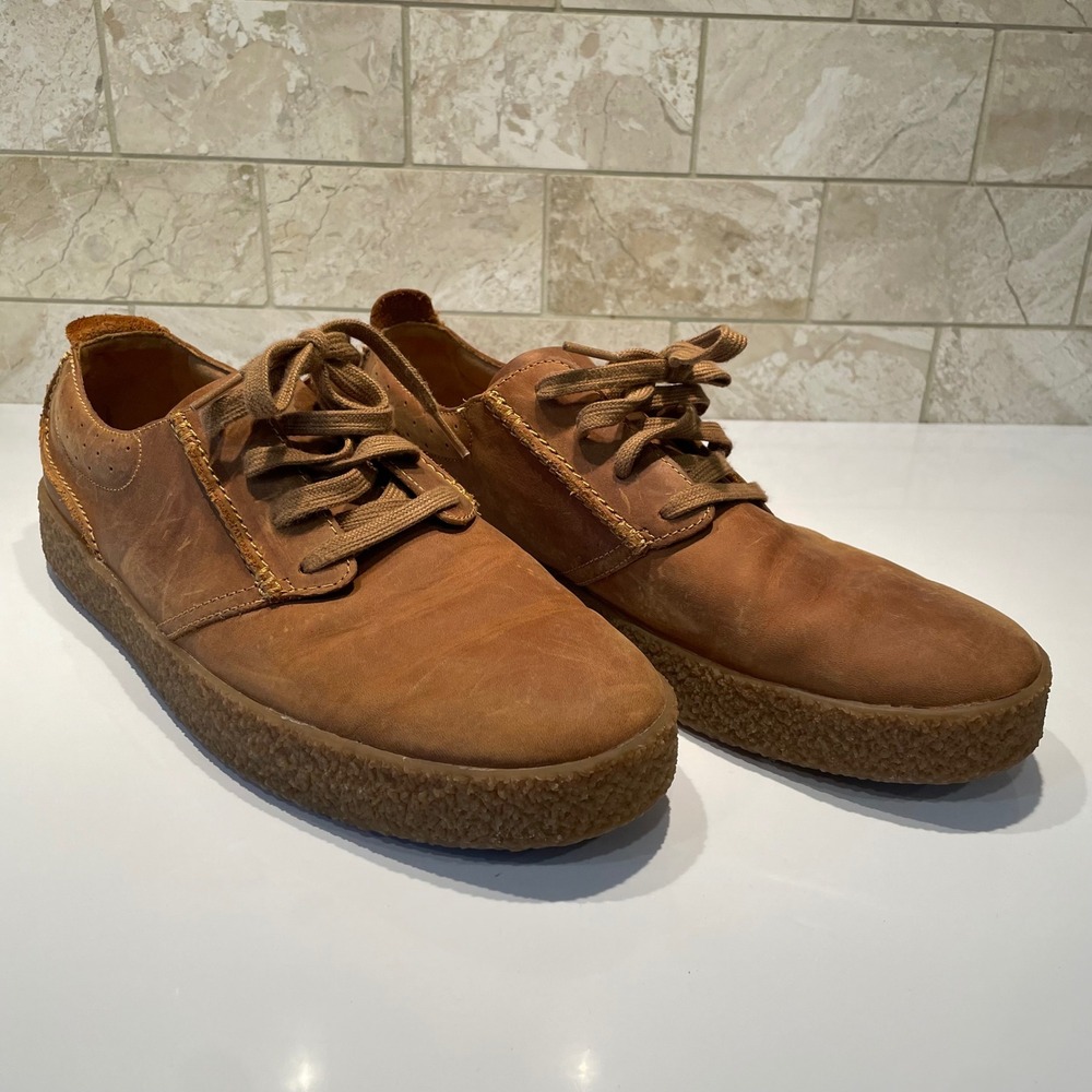 Clarks StreethillLace Trainer Beeswax Mens Tan Leather Shoes Size 11.5 M